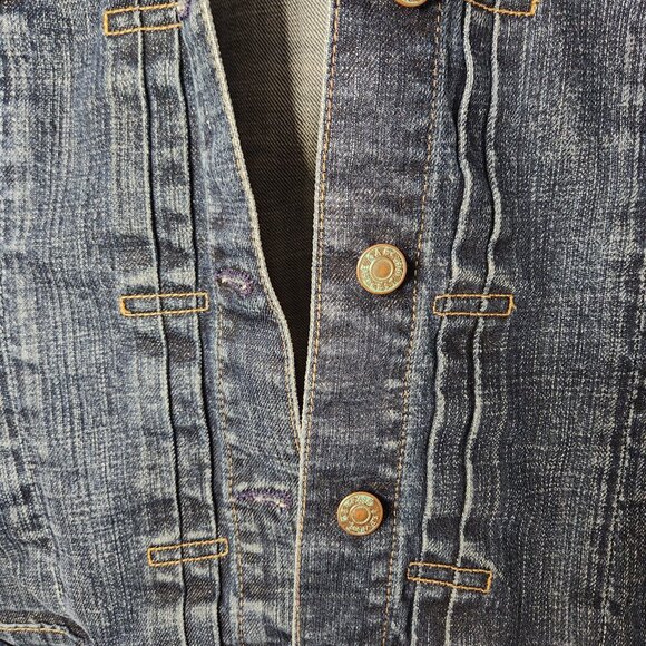Y2K Vintage 1969 Pleated Genuine Jean Jacket Size Small (Made in the US) - Picture 3 of 13